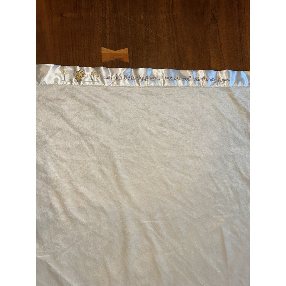 Baby Aspen This Little Piggy Satin Trim Velour Blanket Lovey